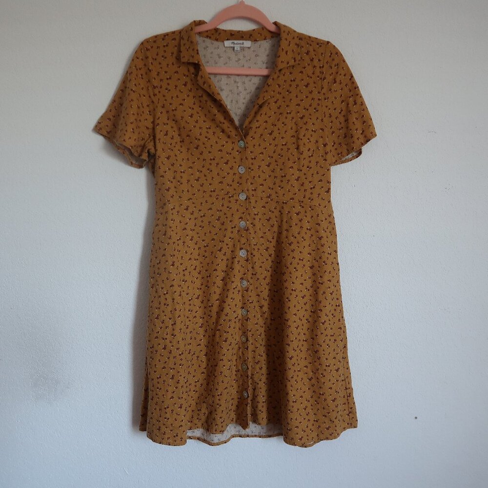 Madewell Ditsy Floral Button-Front Dress with Pockets - Size 6 -